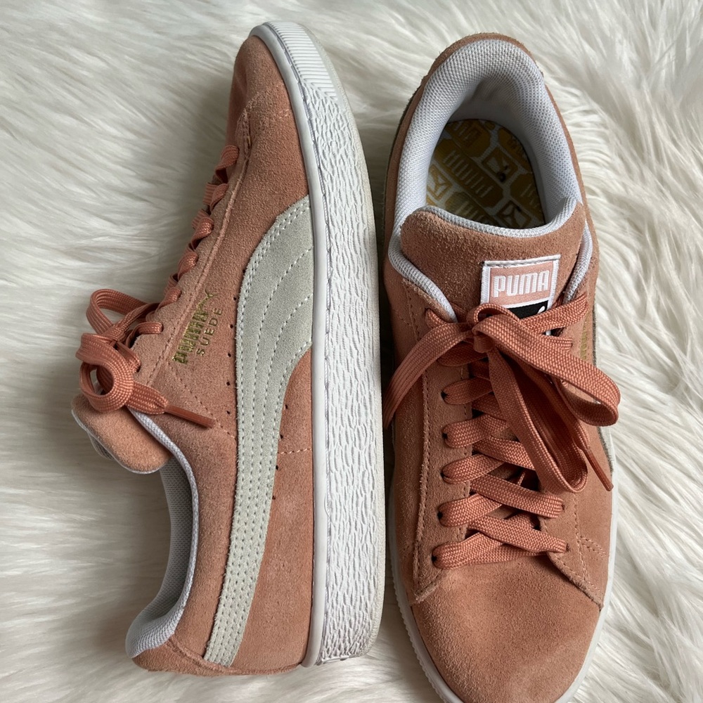 Men's Size 8 Puma Classic XXI Suede Mauve Pink Sneakers